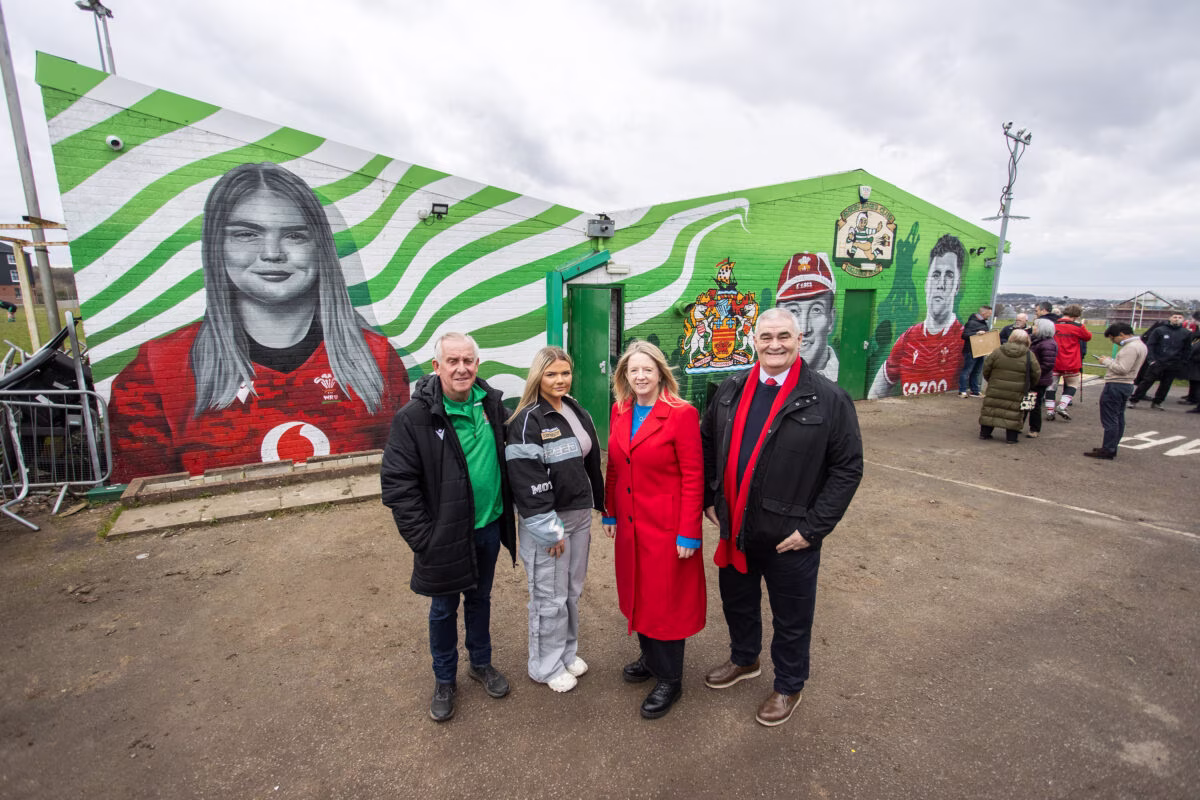09.03.24 - WRU - New mural at Barry RFC - Club Chairman Jon Venners