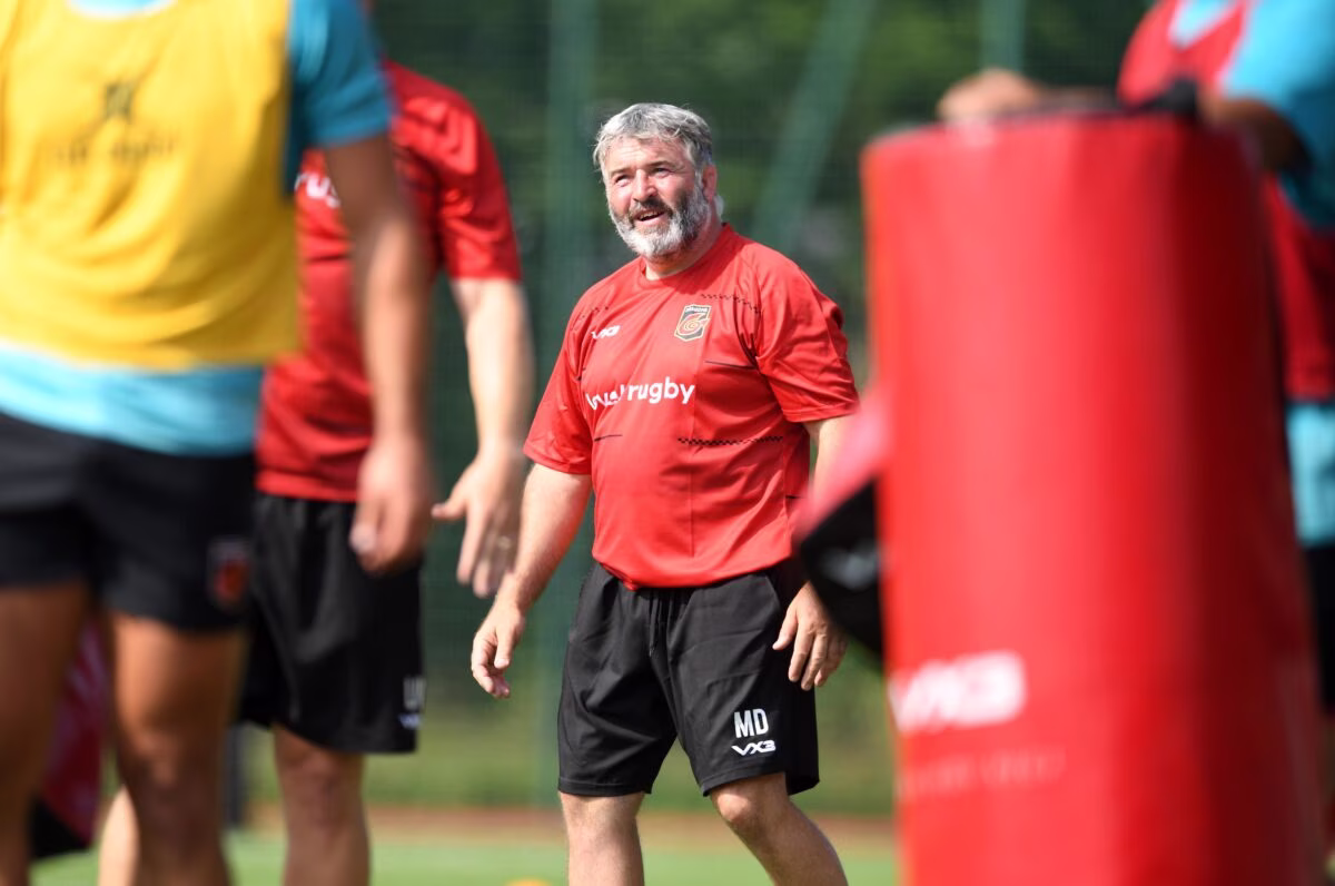 11.08.20 - Dragons Rugby Training -
Mefin Davies during training.