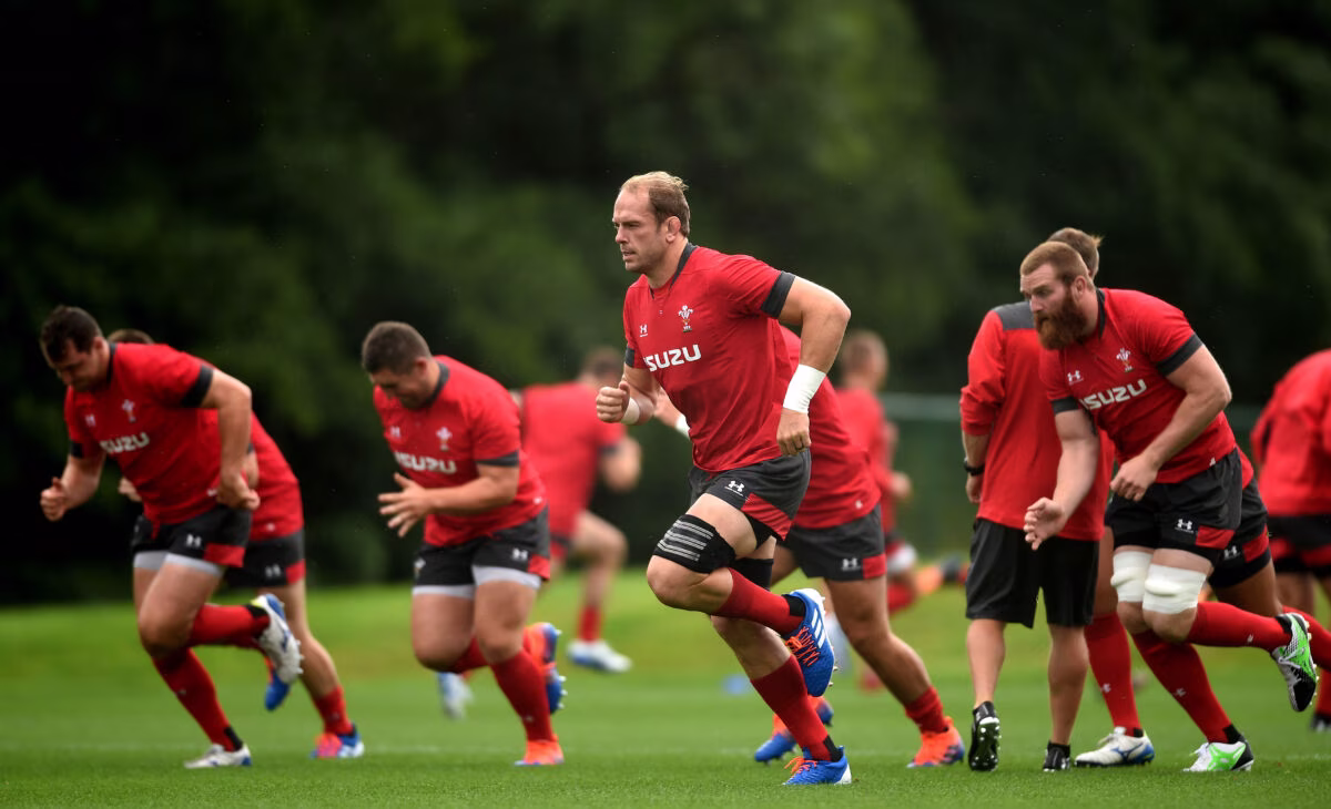 09.08.19 - Wales Rugby Training -Alun Wyn Jones during training.