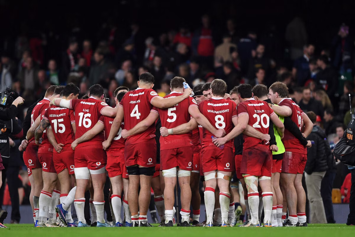 21.02.26 - Wales v Scotland - Guinness Men's Six Nations - Wales huddle